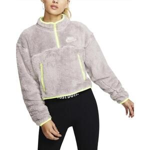Nike Sportswear Sherpa Fleece Quarter Zip Crop Sweater, 1XL